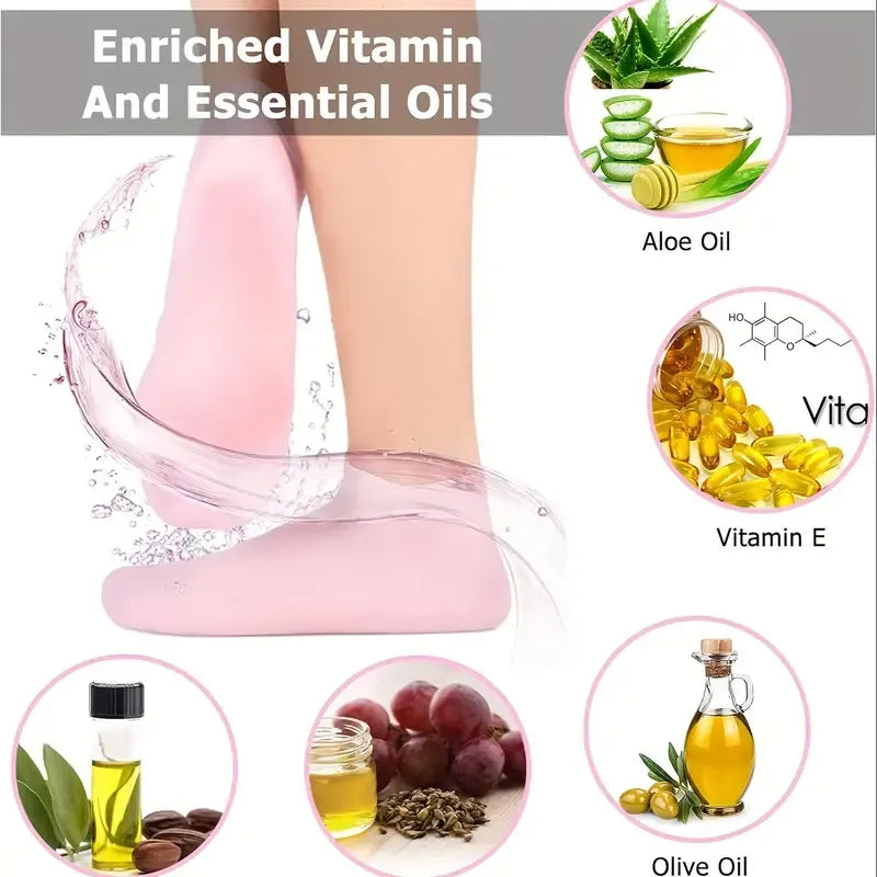 (BUY 1 GET 1 )Silicone Gel Moisturizing Sock Prevent Foot Heel Crack Shoes